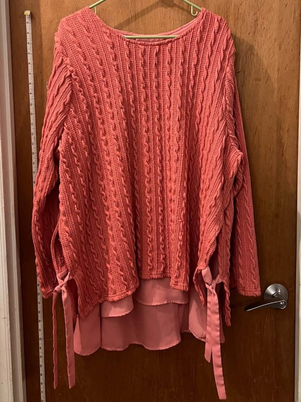 Size 3X - Suzanne Betro - Dusty Rose Long Sleeve Sweater w/Flounce